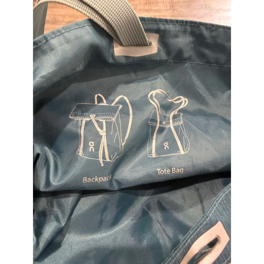 On Running Convertible Backpack Tote Bag Blue Heathered Tech Fabric Multi-Way
